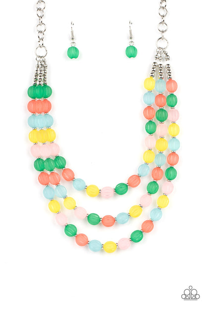 Paparazzi Accessories-Summer Surprise Multi Acrylic Beads Necklace Set