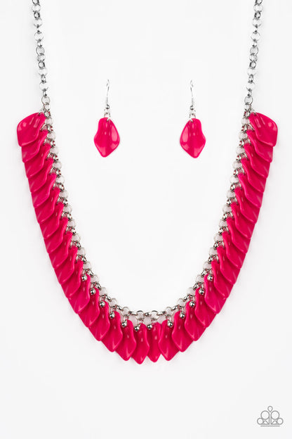 Paparazzi Accessories-Super Bloom Pink Necklace Set