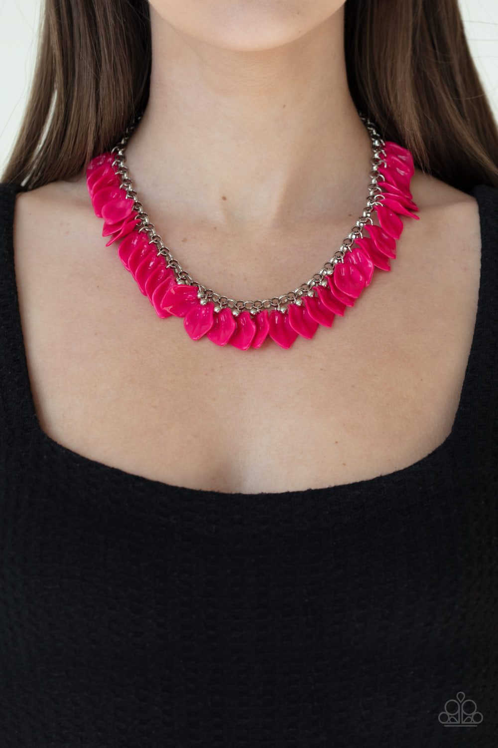 Paparazzi Accessories-Super Bloom Pink Necklace Set