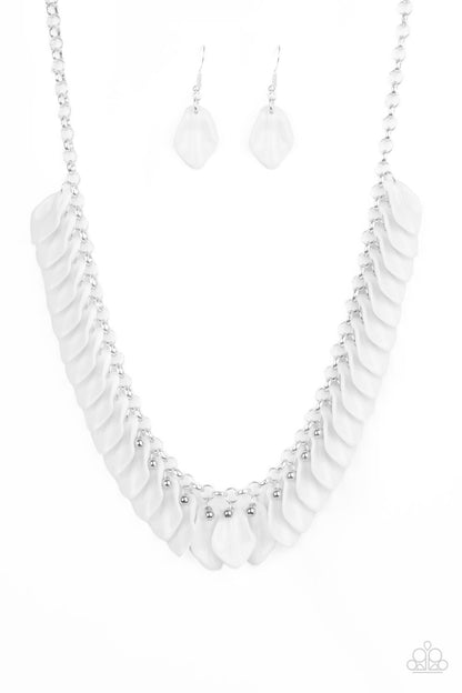 Paparazzi Accessories-Super Bloom White Necklace Set