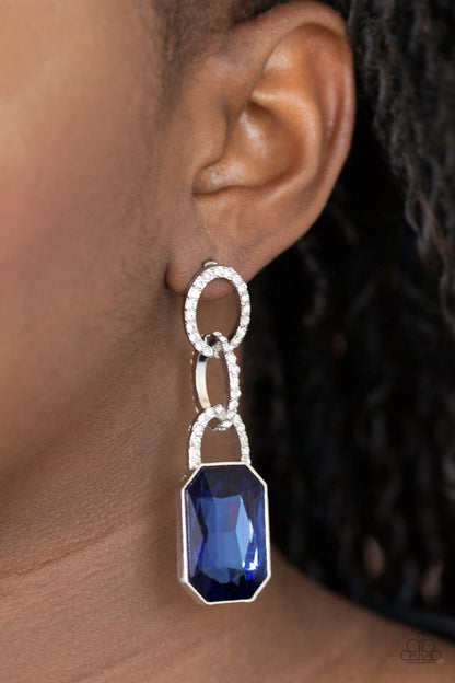 Paparazzi Accessories-Superstar Status Blue Earrings