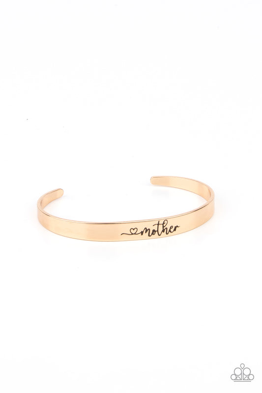 Paparazzi Accessories-Sweetly Named Gold Cuff "Mother" Bracelet