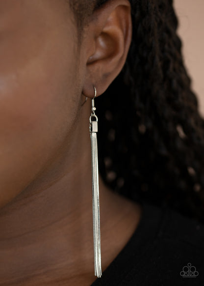 Paparazzi Accessories-Swing Into Action Silver Earrings