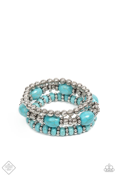 Paparazzi Accessories-Take By SANDSTORM Blue Turquoise Fashion Fix Bracelet