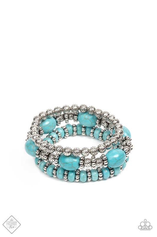 Paparazzi Accessories-Take By SANDSTORM Blue Turquoise Bead Bracelet