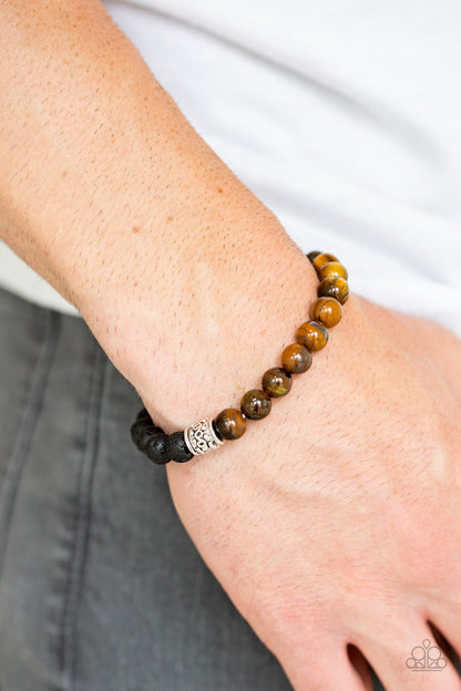 Paparazzi Accessories-Take It Easy Brown Bead Bracelet