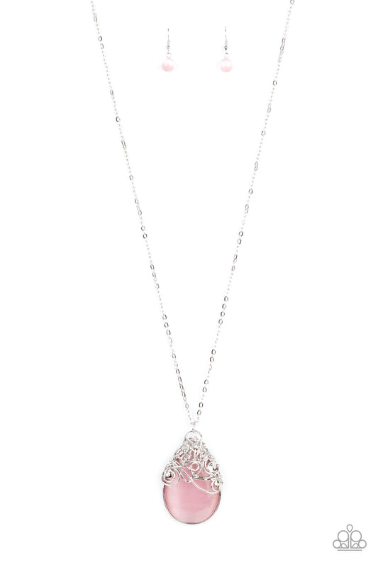 Paparazzi Accessories-Tangled Gardens Pink Necklace Set