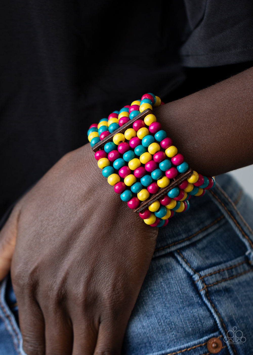 Paparazzi Accessories-Tanning in Tanzania Multi Colored Wooden Bead Bracelet