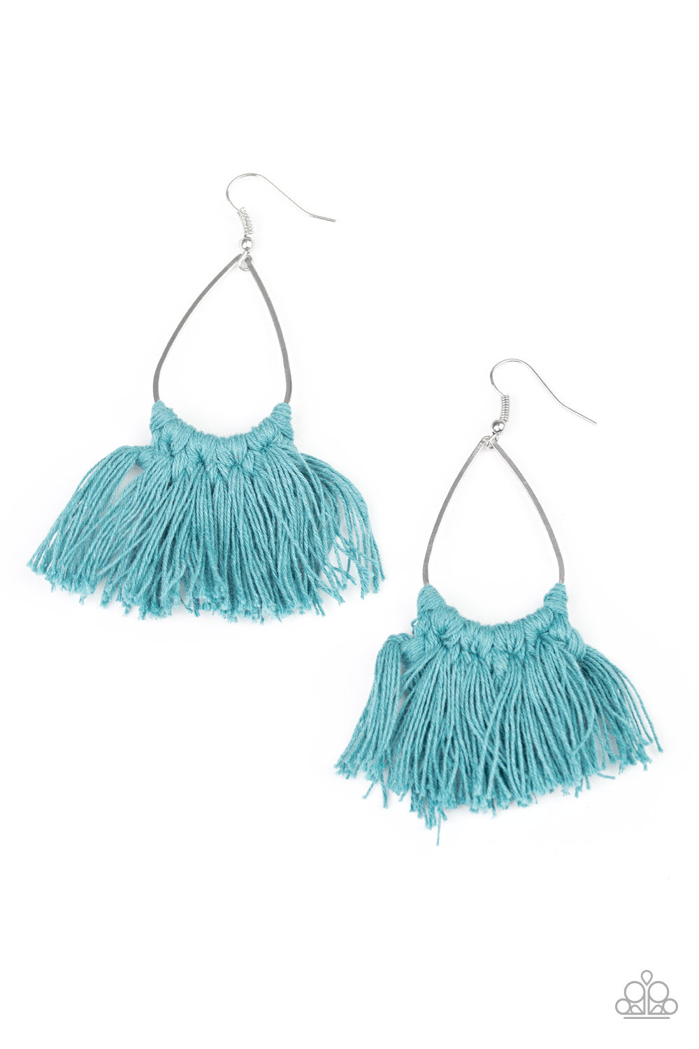 Paparazzi Accessories-Tassel Treat Blue Earrings