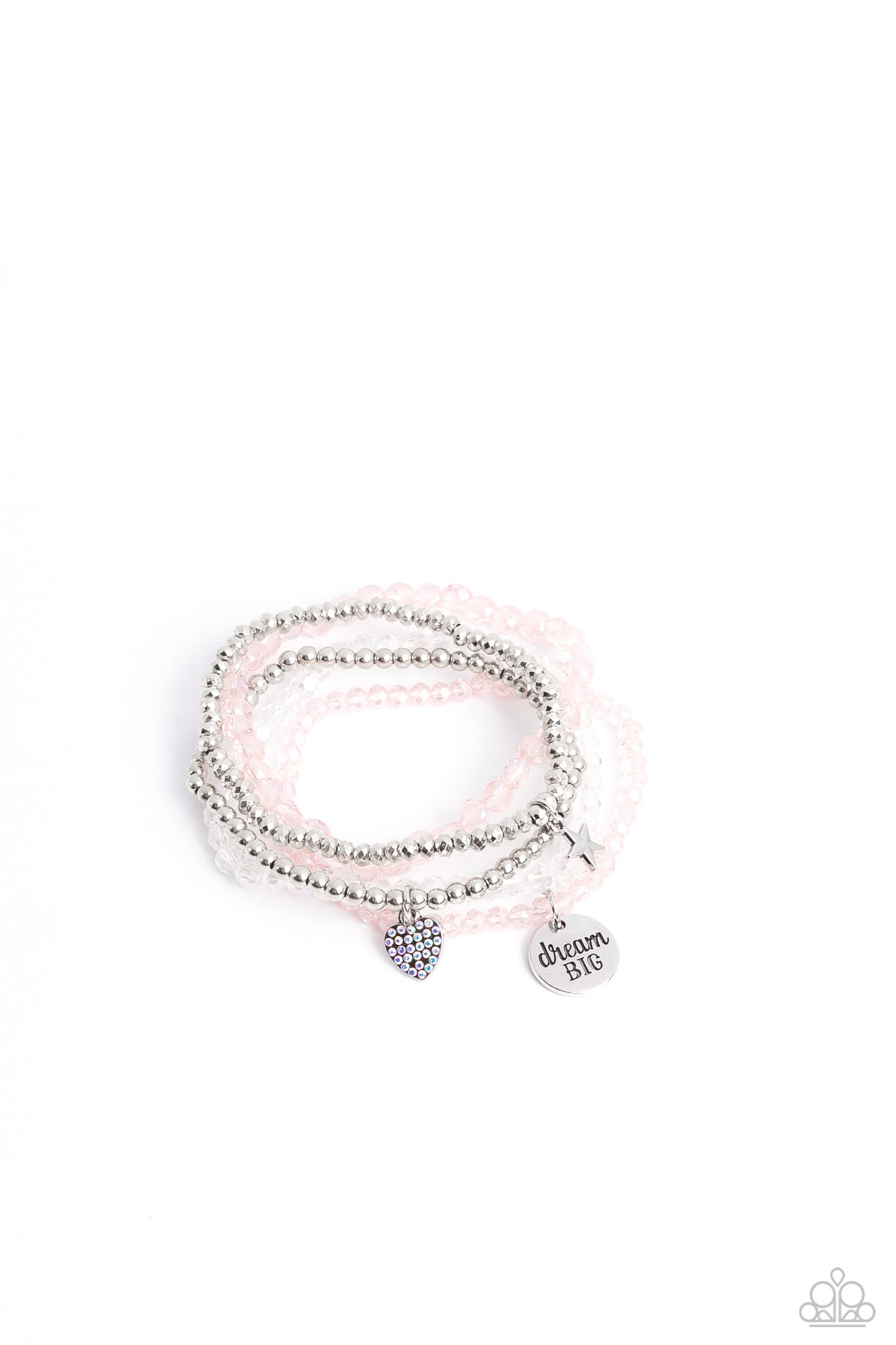 Paparazzi Accessories-Teenage DREAMER Pink Iridescent "Dream Big" Bracelet