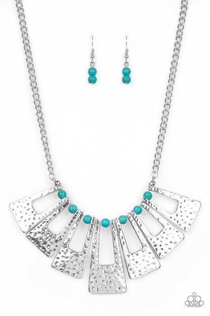 Paparazzi Accessories-Terra Takeover Blue Necklace Set