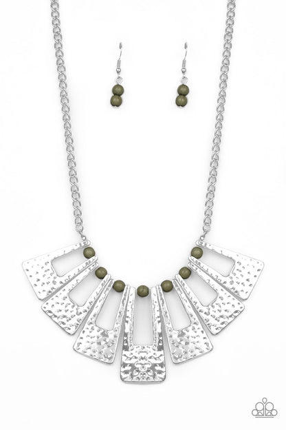 Paparazzi Accessories-Terra Takeover Green Necklace Set