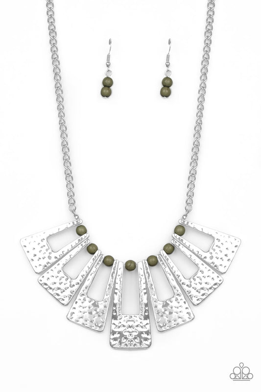 Paparazzi Accessories-Terra Takeover Green Necklace Set