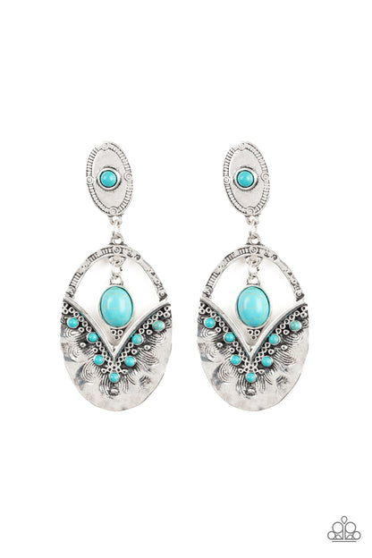 Paparazzi Accessories-Terra Tribute Blue Earrings