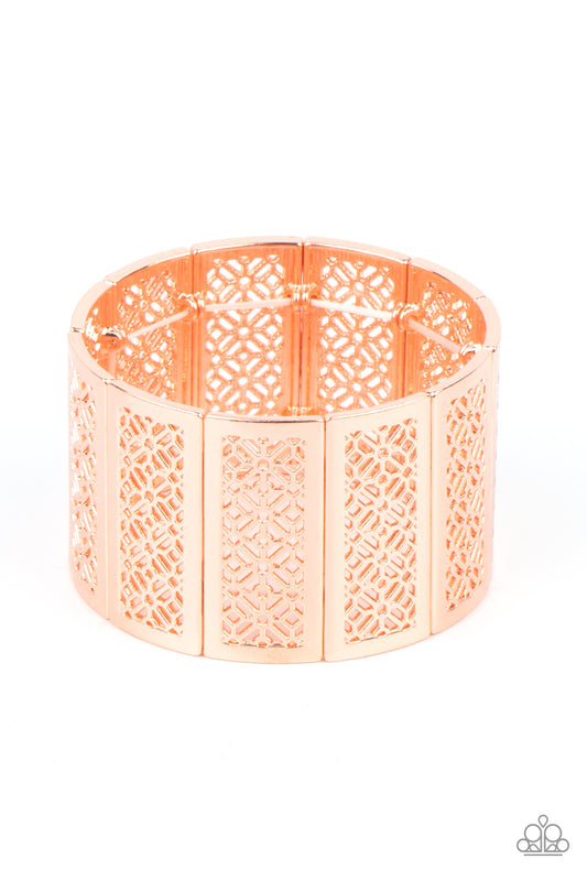 Paparazzi Accessories-Thai Terrariums Floral Copper Bracelet