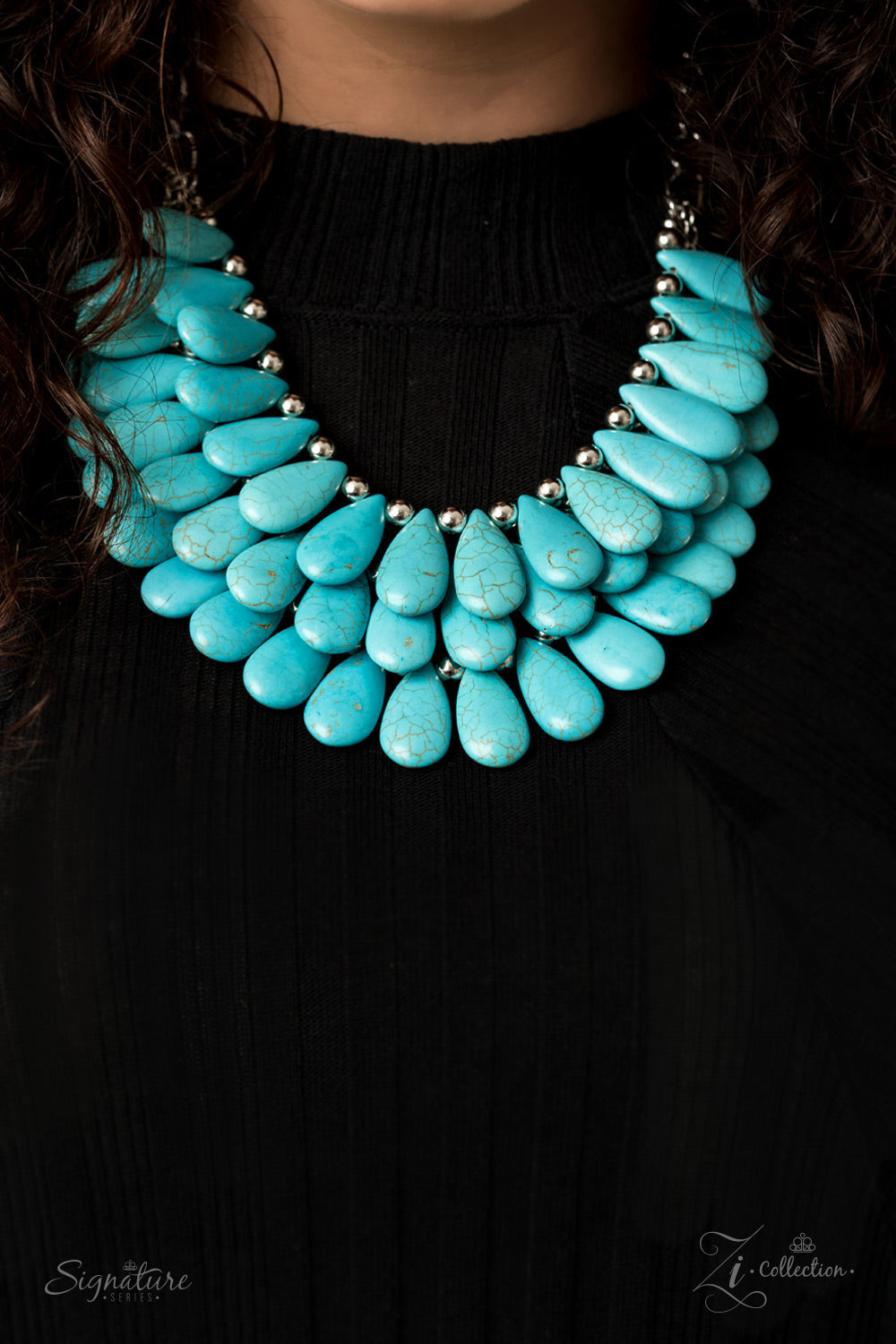 Paparazzi Accessories ZI Signature Collection-The Amy Turquoise Necklace Set