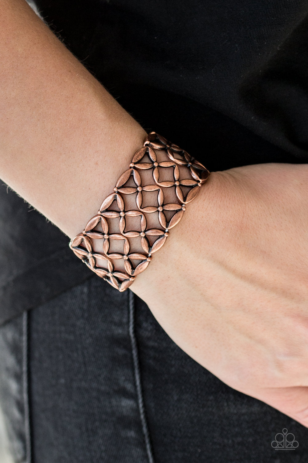 Paparazzi Accessories-The  Big Bloom Copper Bracelet