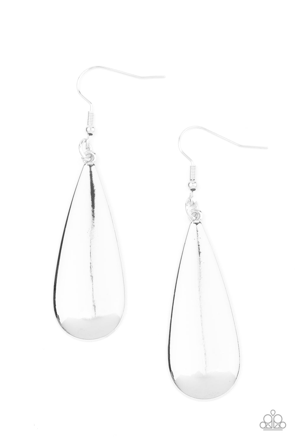 Paparazzi Accessories-The Drop Off Silver Teardrop Earrings