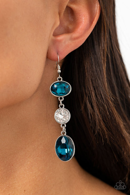 Paparazzi Accessories-The GLOW Must Go On Blue Earrings