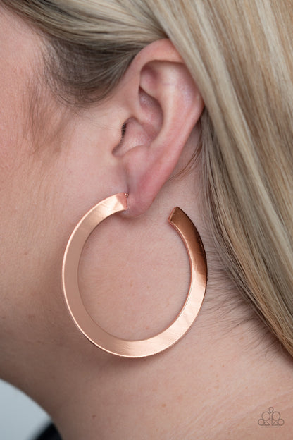 Paparazzi Accessories-The Inside Track Copper Earrings