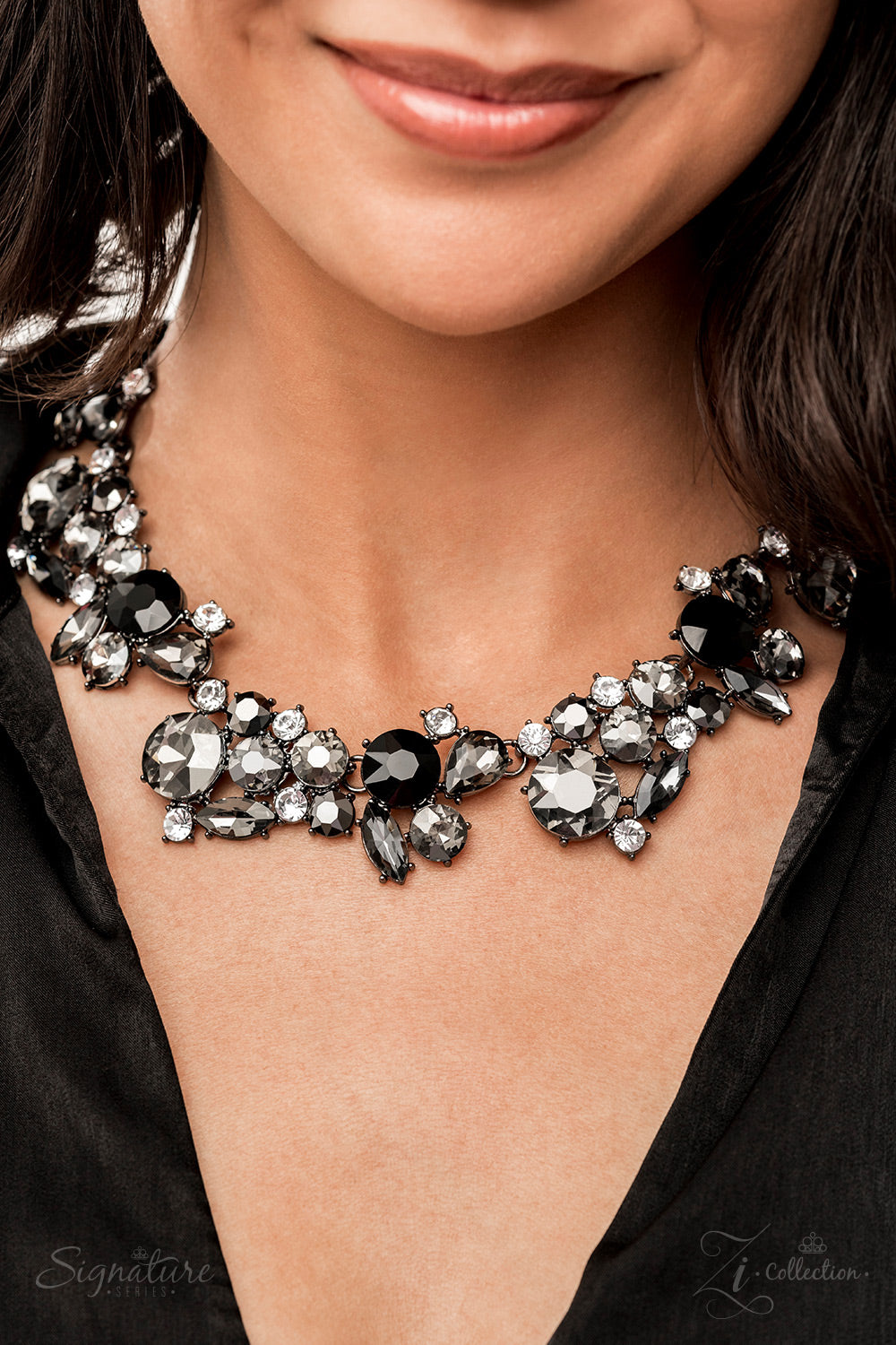 Paparazzi Accessories-The Kim Smoldering Explosive 2023 ZI Necklace Set