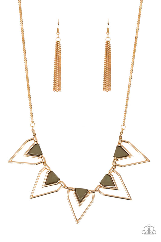 Paparazzi The Pack Leader Green Necklace Set