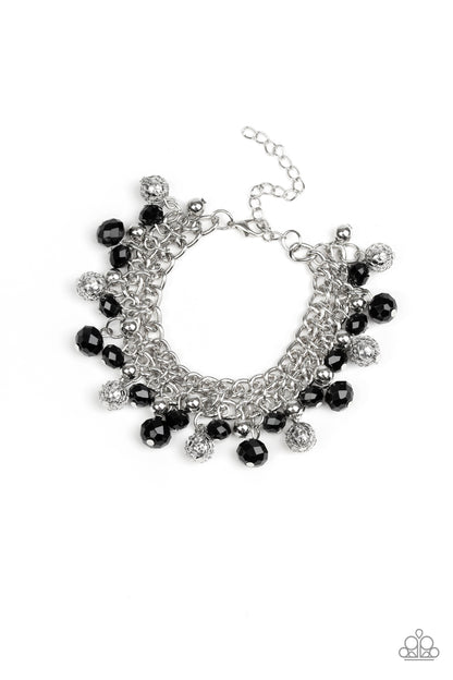 Paparazzi Accessories-The Party Planner Black Metallic Bracelet