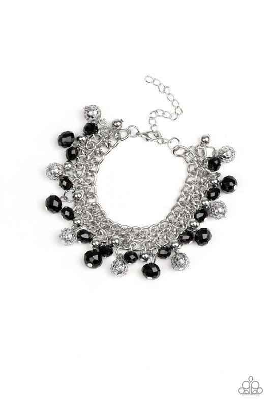 Paparazzi Accessories-The Party Planner Black Metallic Bracelet