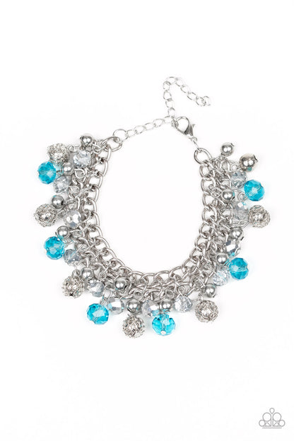 Paparazzi Accessories-The Party Planner Blue Crystal Bead Bracelet