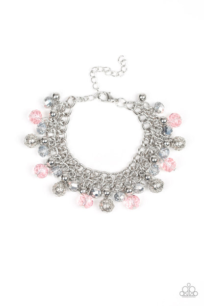 Paparazzi Accessories-The Party Planner Pink Glittery Bracelet