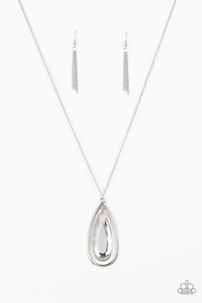 Paparazzi Accessories-The Royal Coronation White Teardrop Necklace Set