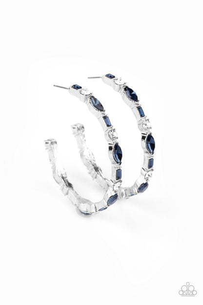 Paparazzi Accessories-There Goes The Neighborhood Blue Rhinestone Earrings