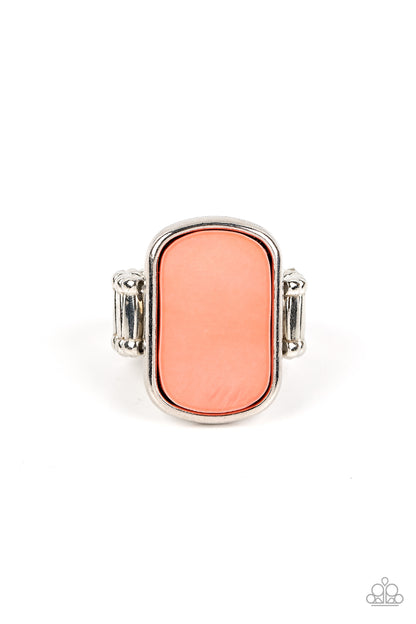 Paparazzi Accessories-Tidal Tranquility Orange Pearlescent Shell Ring