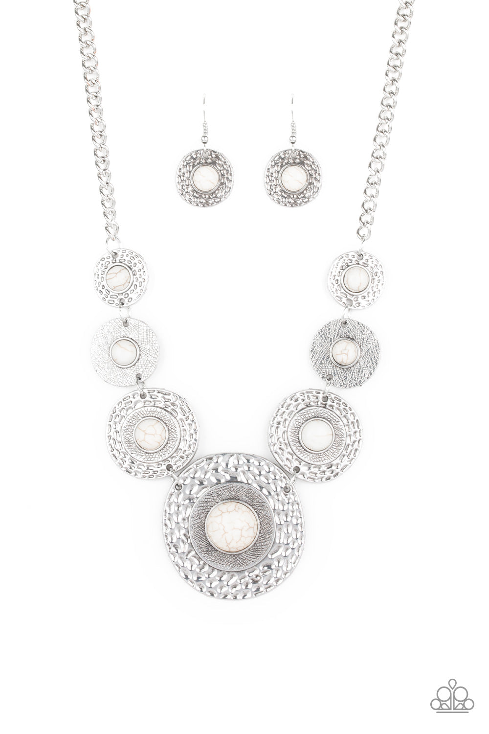 Paparazzi Accessories-Tiger Trap White Necklace Set