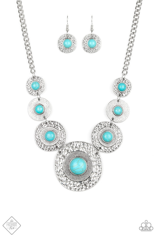 Paparazzi Accessories-Tiger Trap Blue Necklace Set