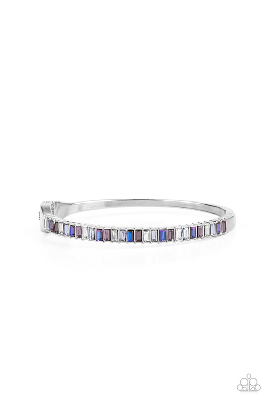 Paparazzi Accessories-Toast To Twinkle Emerald Cut of Purple, White/Blue Rhinestones