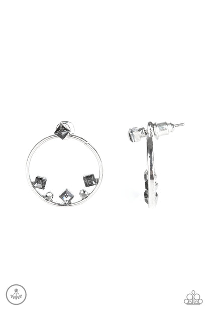 Paparazzi Accessories-Top-Notch Twinkle Silver Earrings