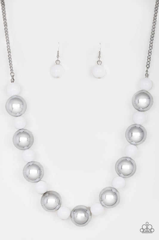 Paparazzi Accessories-Top Pop White Necklace Set