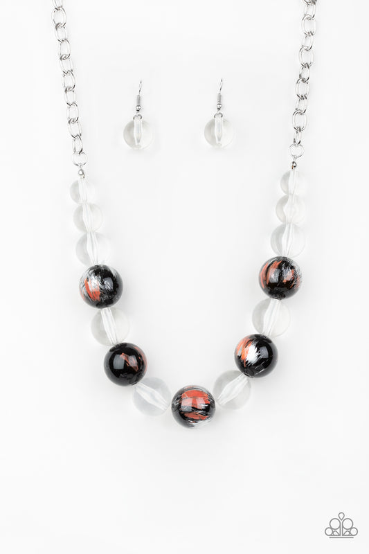 Paparazzi Accessories-Torrid Tide Orange Necklace Set