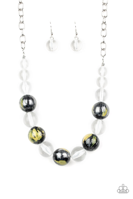 Paparazzi Accessories-Torrid Tide Yellow Necklace Set