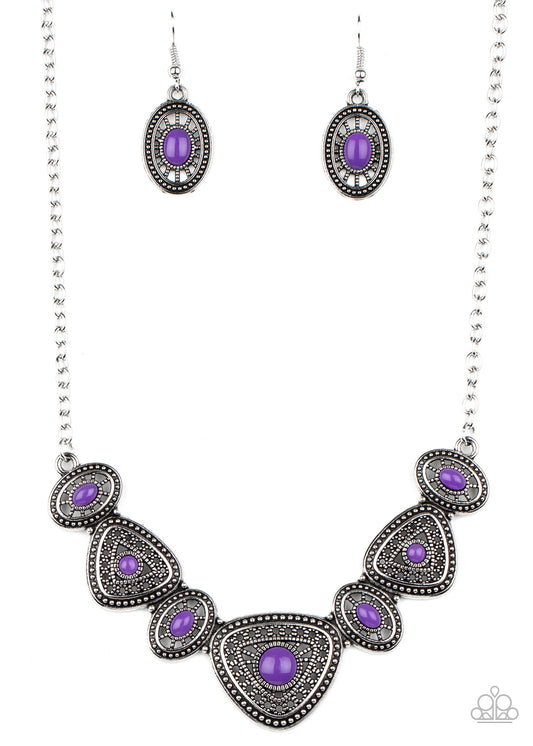 Paparazzi Accessories-Totally TERRA-torial Purple Necklace Set