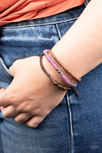 Paparazzi Accessories-Totally Tiki Purple Twine Bracelet