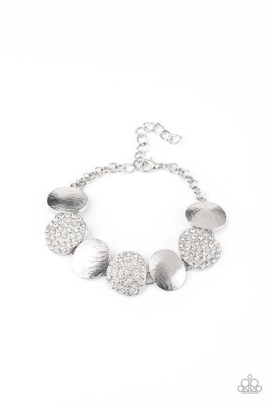 Paparazzi Accessories-Tough LUXE White Rhinestone Bracelet