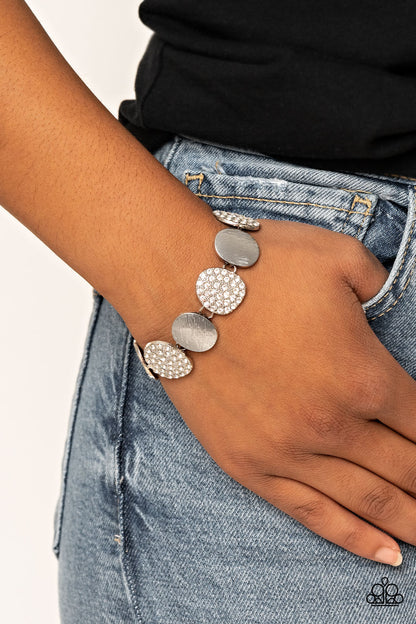 Paparazzi Accessories-Tough LUXE White Rhinestone Bracelet