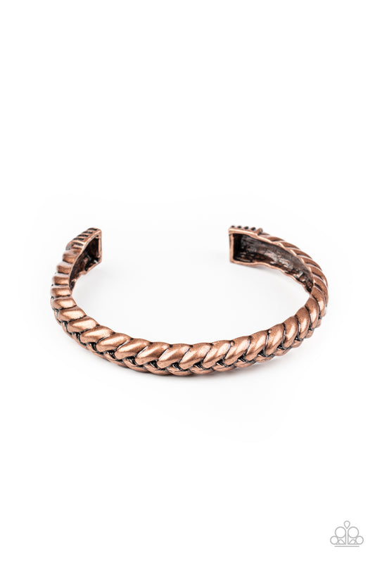 Paparazzi Accessories-Tough as Nails Copper Men's Bracelet