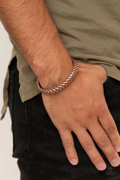 Paparazzi Accessories-Tough as Nails Copper Men's Bracelet