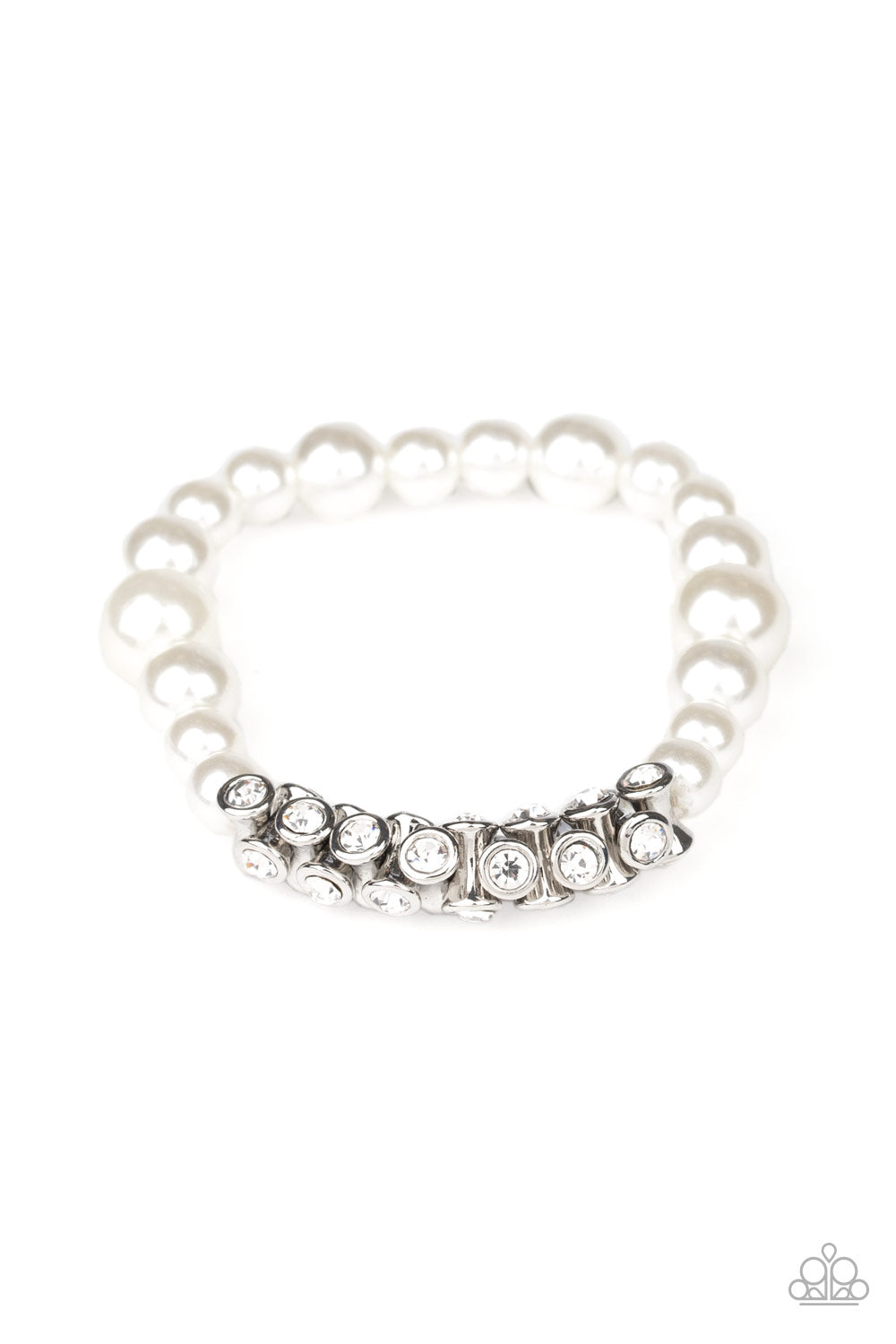 Paparazzi Accessories-Traffic-Stopping Sparkle White Bracelet