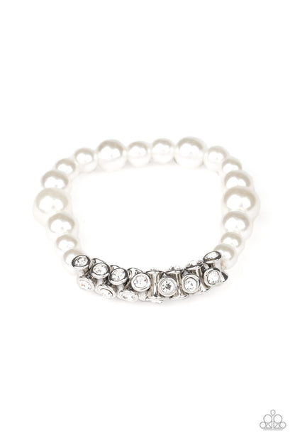 Paparazzi Accessories-Traffic-Stopping Sparkle White Bracelet