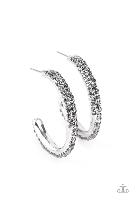 Paparazzi Accessories-Trail Of Twinkle Silver Earrings