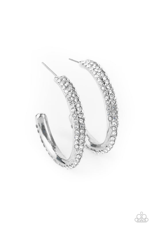 Paparazzi Accessories-Trail Of Twinkle White Earrings